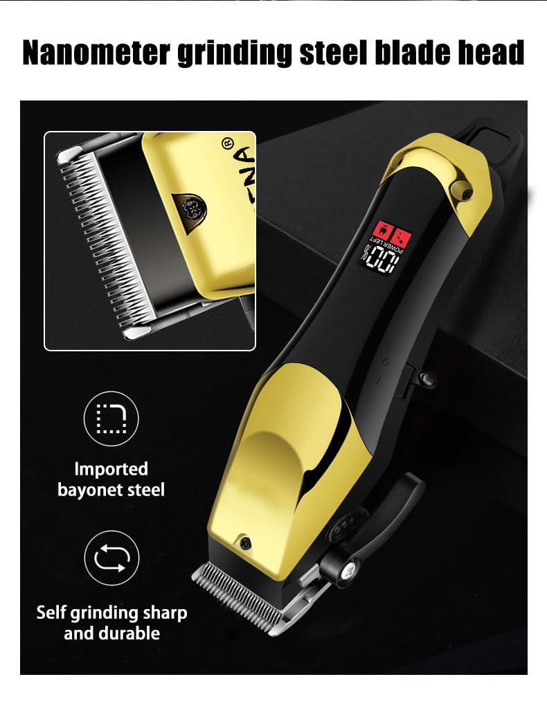 Hair Clippers for Men Professional, Cordless Cutting Kit withLED Digital Display and 4 Limit Combs Rechargeable Haircut for Barber & Home Use Beauty and Personal Care QDKVTNDJZ
