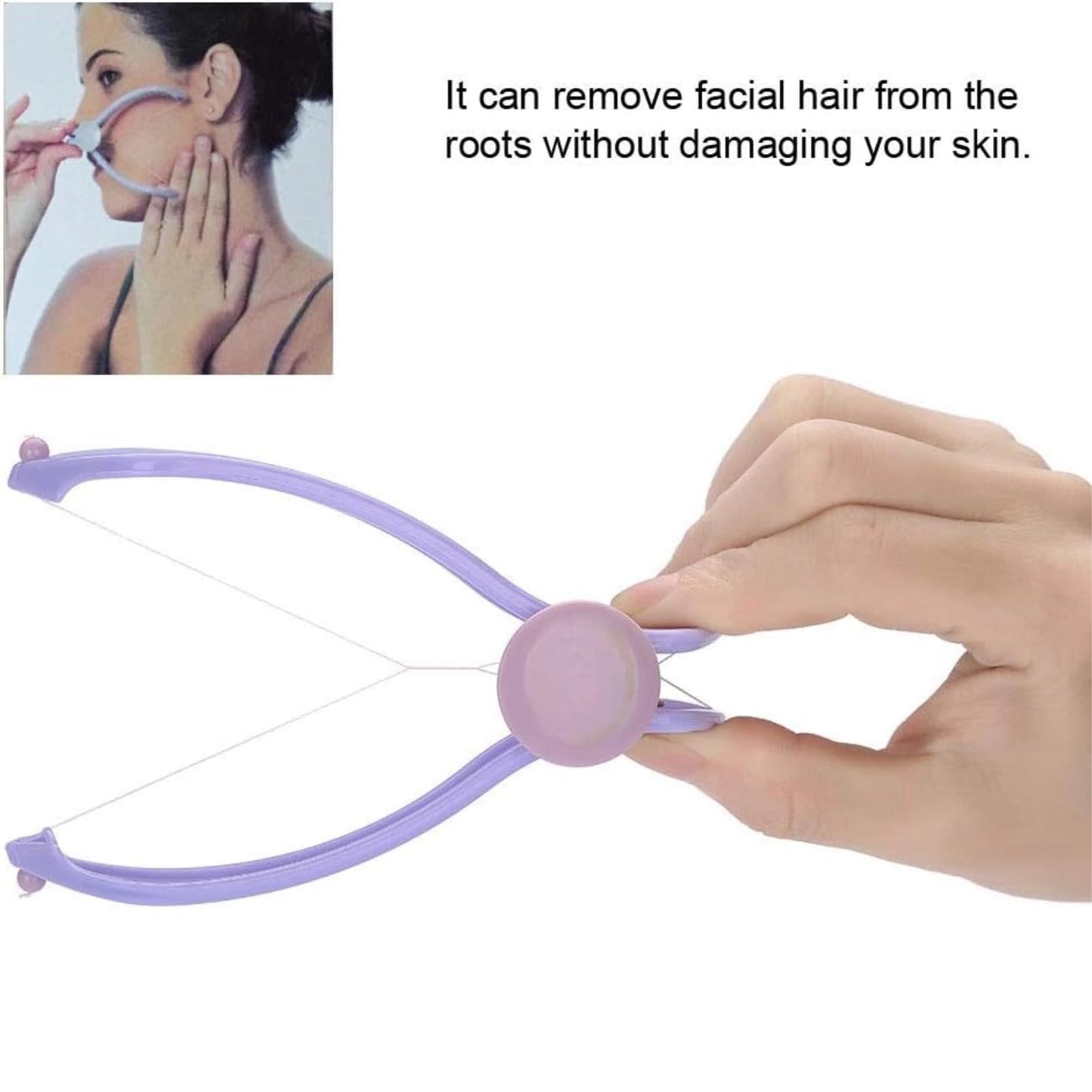 2pcs Manual Thread Hair Remover Gentle and Painless Threaded Hair Removal for Chin, Upper Lip, Arms and Legs Beauty and Personal Care Ymiko