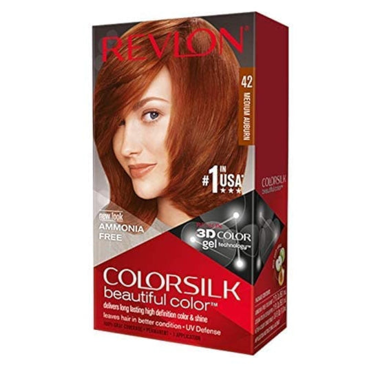 Revlon ColorSilk Hair Color, 42 Medium Auburn 1 ea (Pack of 6) Beauty & Personal Care REVLON