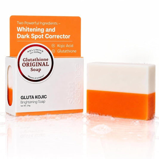Relumins Glutathione + Kojic Acid Soap Bars Whitening and Darkspot Corrector - Deep Cleansing & Hydrating Soap for Refreshed Skin Perfect - Gentle Beauty & Personal Care Relumins