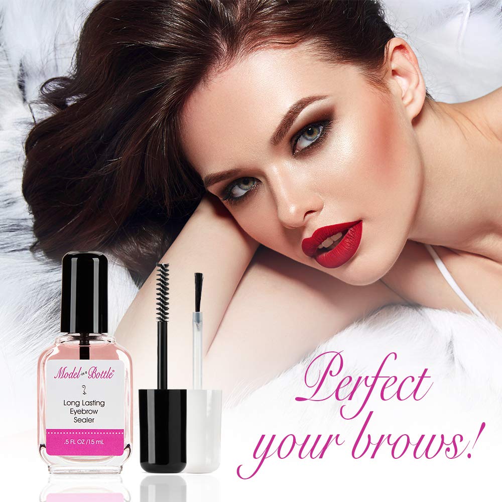 Model in a Bottle Eyebrow Sealer with Mascara & Brush Applicator - Waterproof, Smudge-Proof, Long-Lasting Eyebrow Gel Topcoat for Flawless All-Day Beauty & Personal Care Model in a Bottle