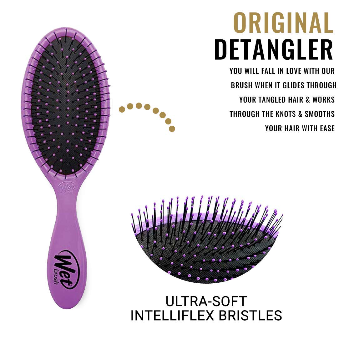 Wet Brush Detangling Hair Brush - Purple - 2 Pack Detangler - Comb for Women, Men & Kids - Wet or Dry - Removes Knots and Tangles, Best for Natural Beauty & Personal Care Wet Brush