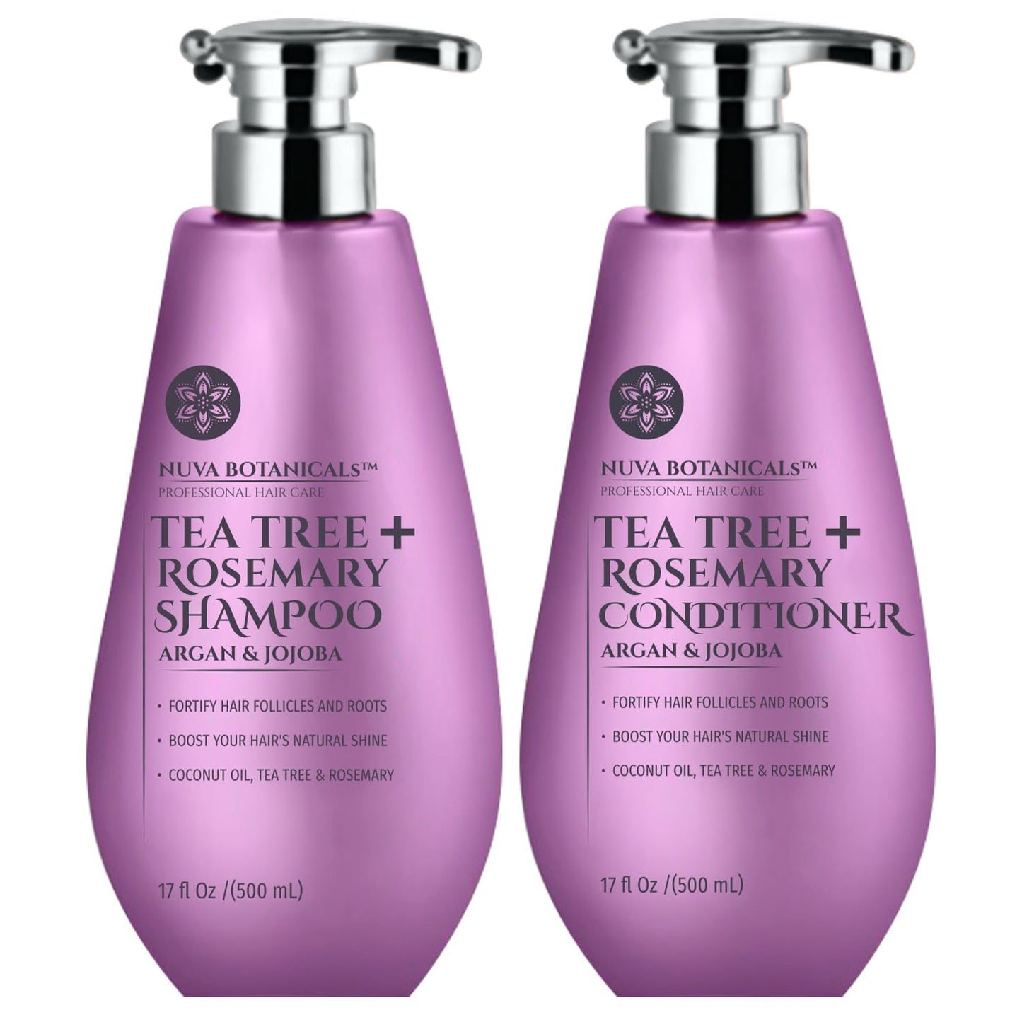 Tea Tree Oil Shampoo and Conditioner Set - Rosemary Oil Shampoo and Conditioner Hair Growth Shampoo for Women - Natural Shampoo for Thinning Hair Beauty & Personal Care Nuva Botanicals