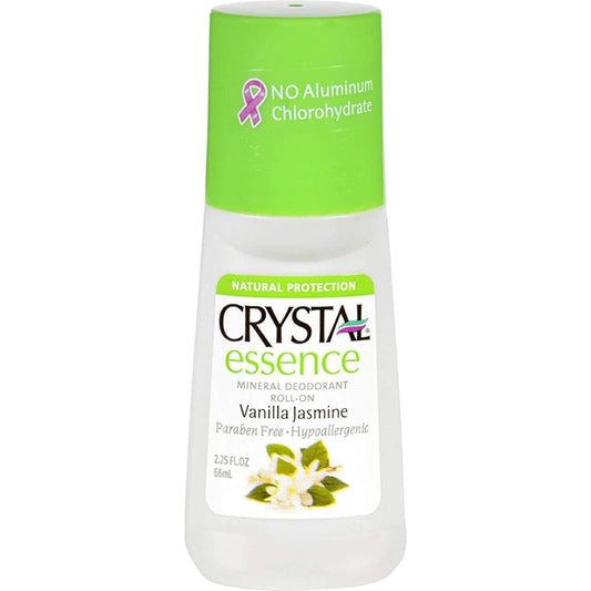 Crystal Deodorant Essence Roll-On 2.25 Ounce Vanilla Jasmine (66ml) (2 Pack) Beauty and Personal Care Crystal Essence