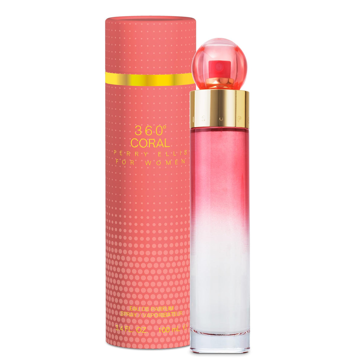 Perry Ellis 360° Coral Eau De Parfum Spray for Women - Perfume for Women, Floral & Fruity Fragrance, EDP, Designer Scent for Her, Long Lasting - 3.4 Beauty & Personal Care Perry Ellis