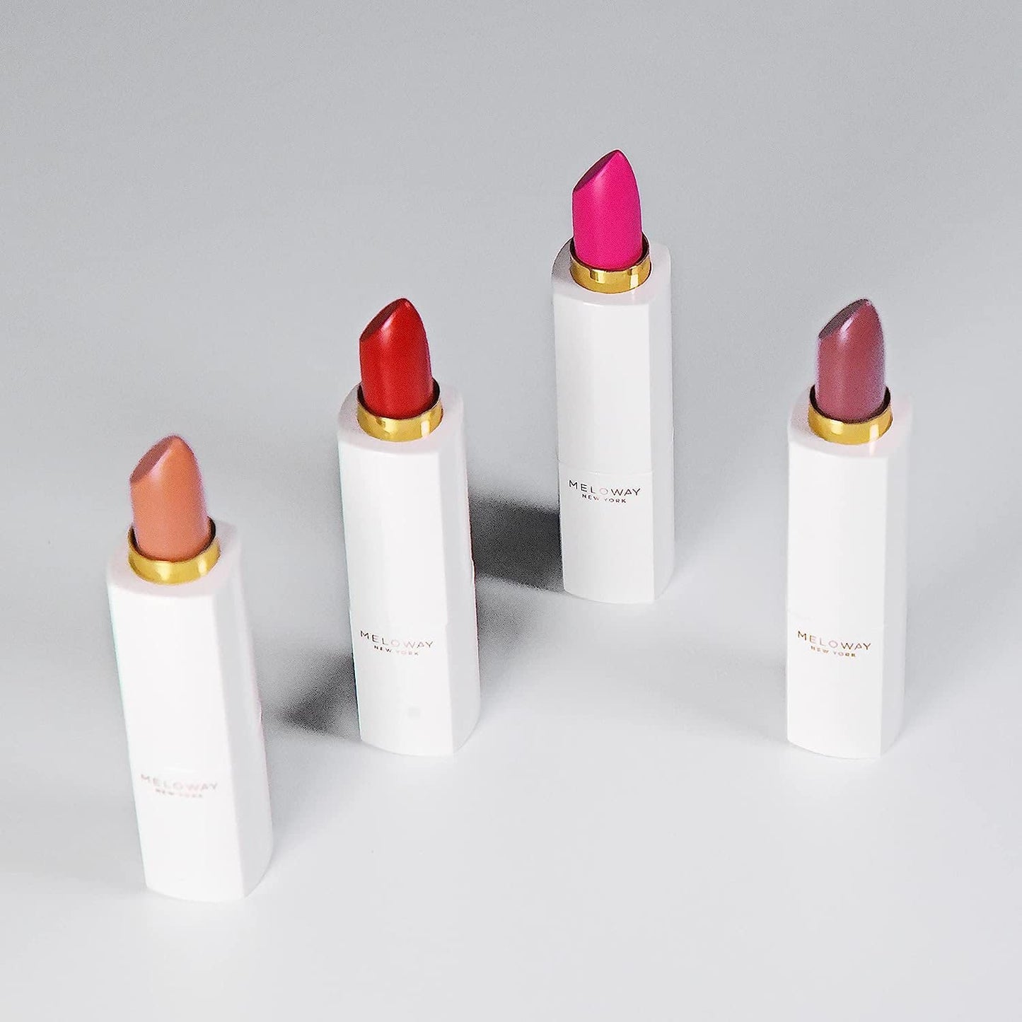 MELOWAY Hi-Rise Hydrating Matte Lipstick | Moisturizing, High-Pigment, Vegan Formula | Long-Lasting, Non-Drying, One-handed Capless Lipstick for Easy Beauty & Personal Care MELOWAY