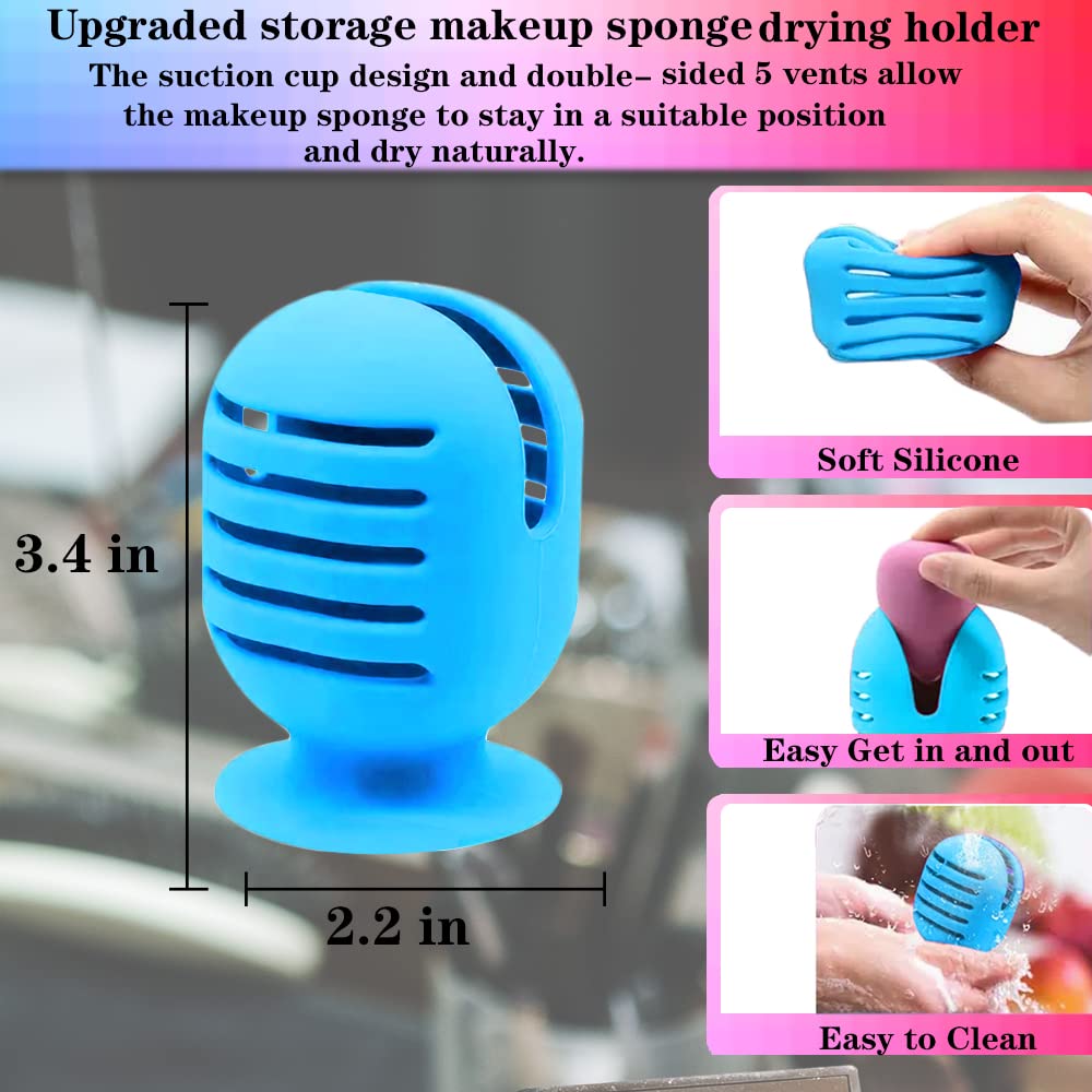 FA FIGHTART 4Pack Makeup Brush Sponge Holder Silicone Makeup Brush Storage Bag Case Organizer Box Beauty Blender Holders Travel Beauty & Personal Care FA FIGHTART