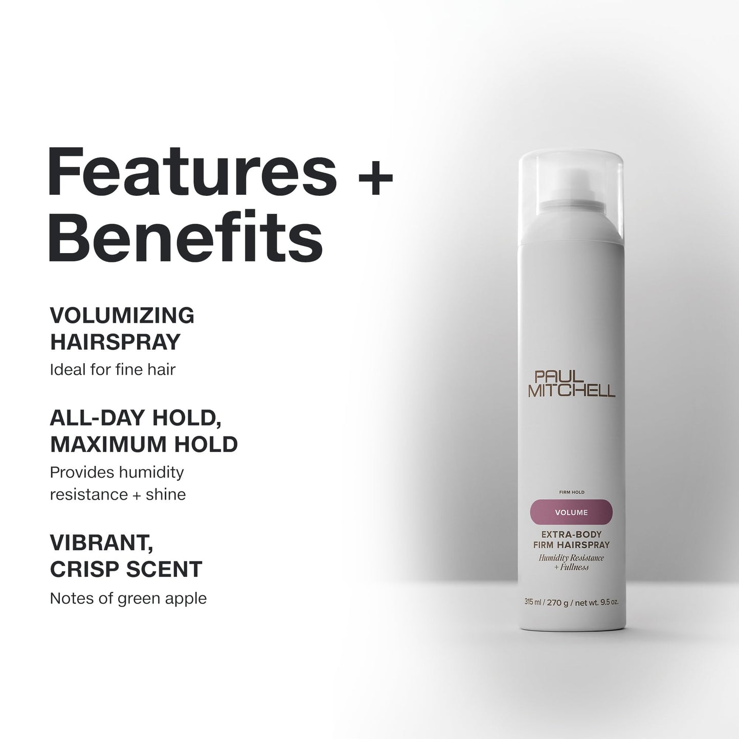 Paul Mitchell Extra-Body Firm Hairspray, Extreme Hold, Maximum Volume + Humidity Resistance, For Fine Hair, 9.5 oz Beauty & Personal Care Paul Mitchell
