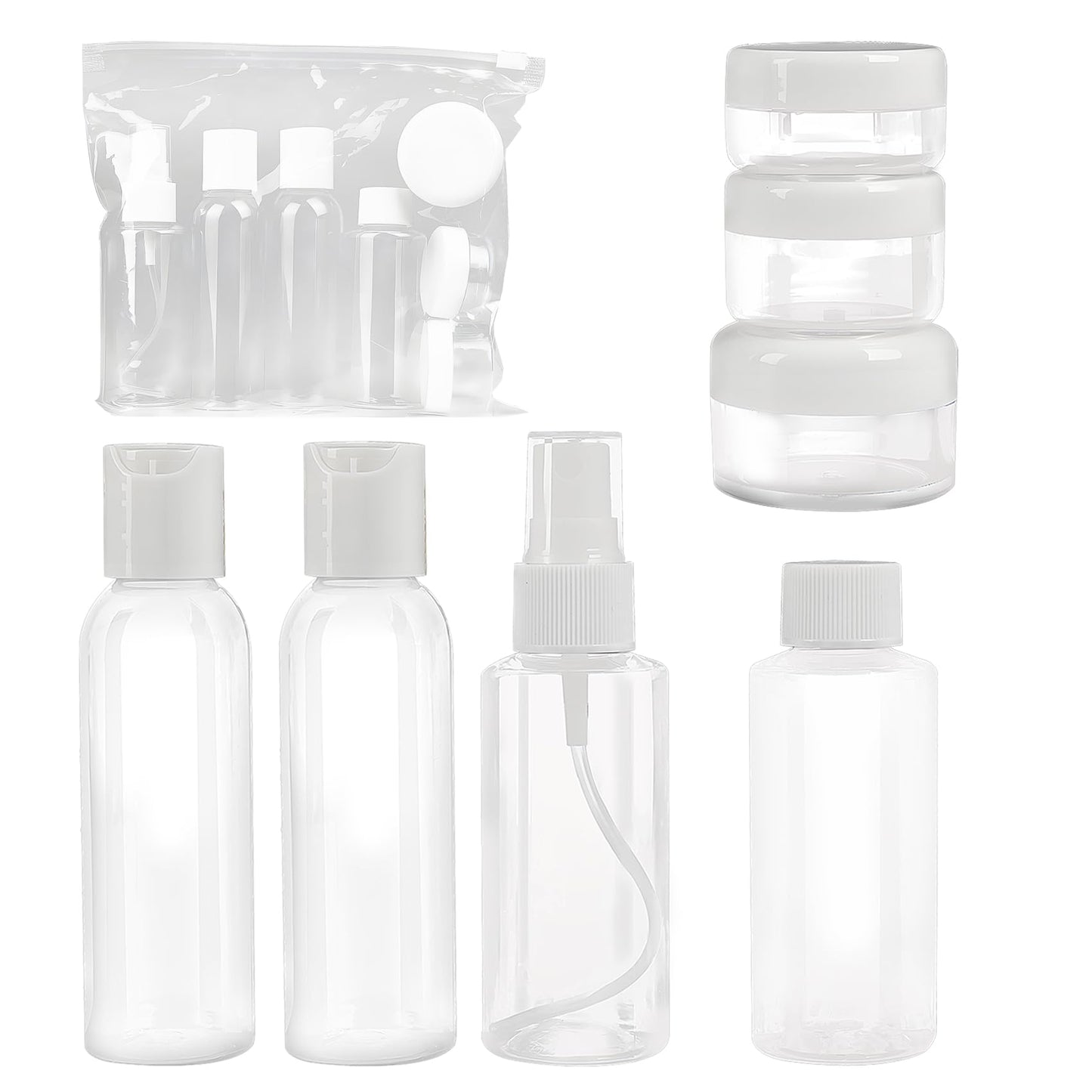 Soft 'N Style Empty Travel Size Bottles Set Plastic Travel Size Empty Bottles, Set of 7 Refillable Cosmetic Container Toiletry Bottles Set or Lotion Beauty & Personal Care Soft 'N Style