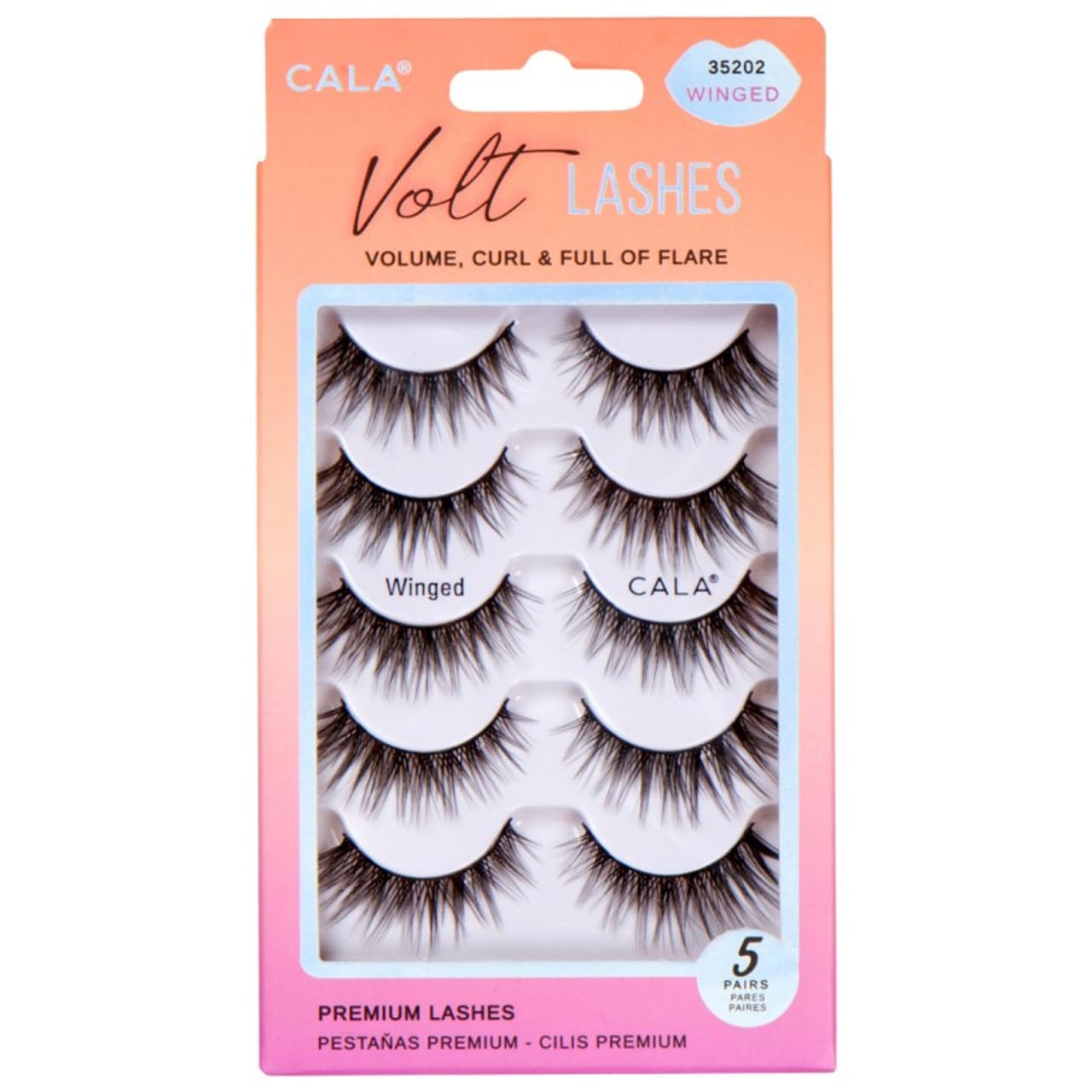 Cala Volt Lashes volume, curl & full of flare 5 pairs (winged) Beauty & Personal Care Cala