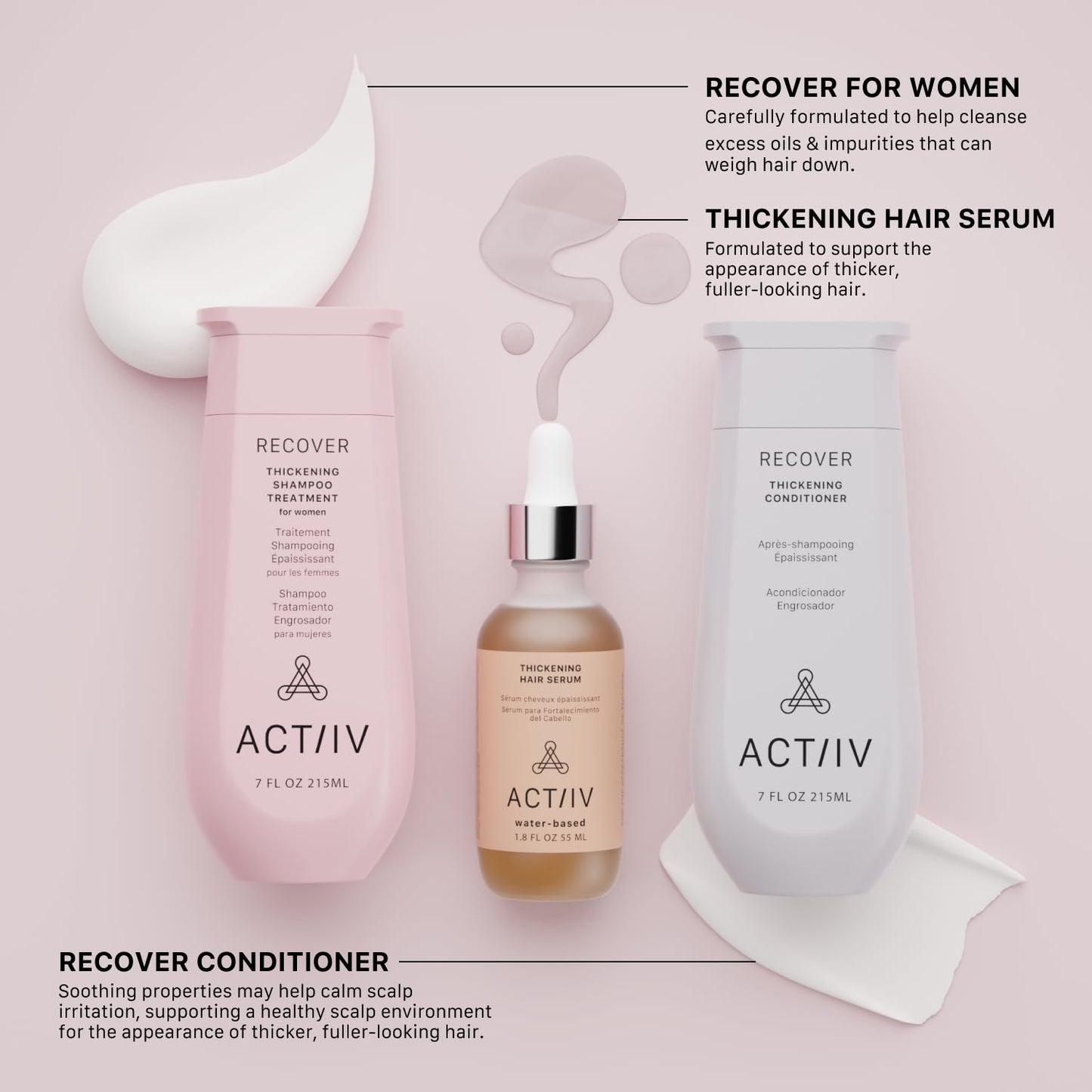 ACTIIV Ultimate Power Trio For Women | Boosts Fuller-Looking Hair, Strengthens, Soothes Scalp, Includes Shampoo, Conditioner & Serum, Vegan Beauty & Personal Care ACTIIV