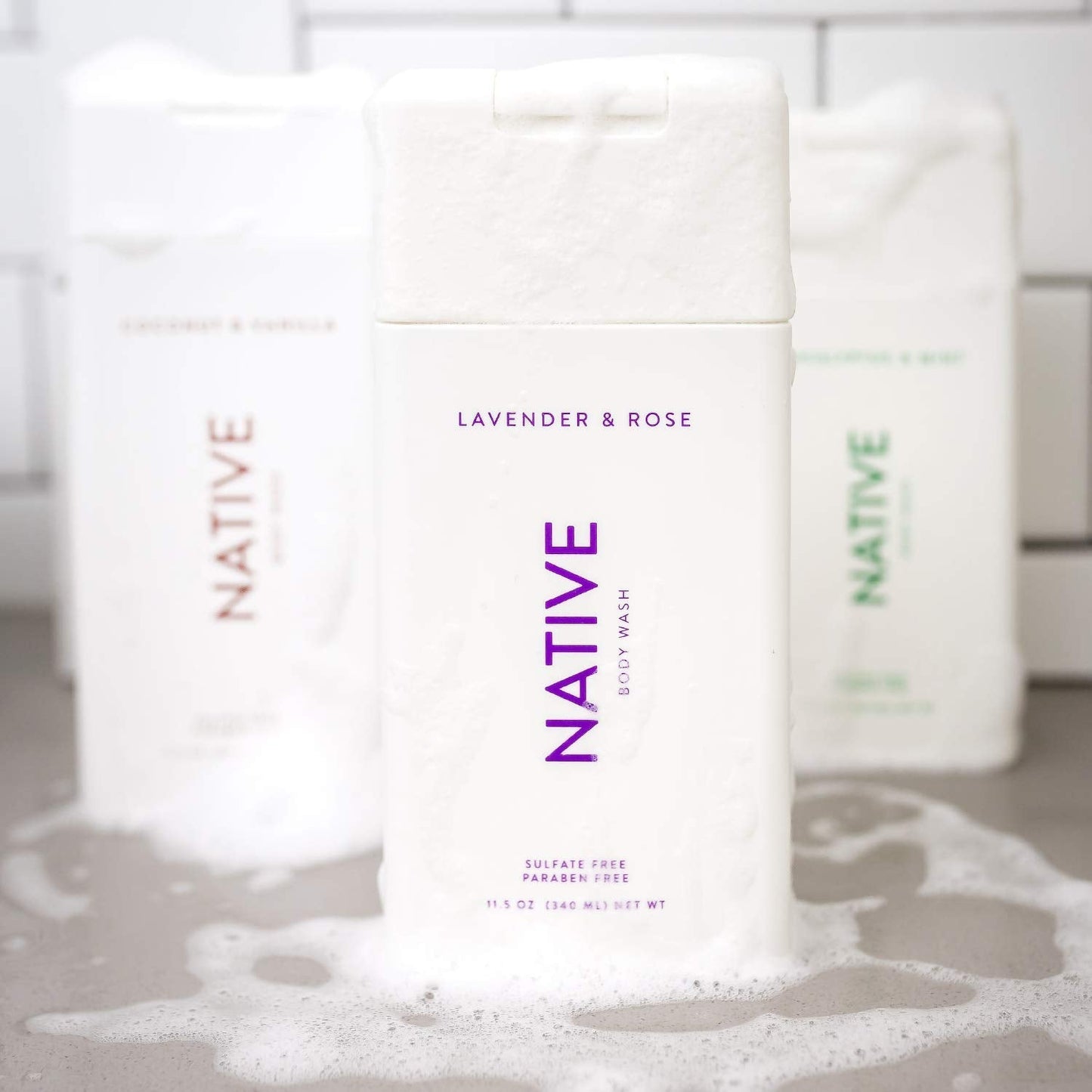 Native Body Wash 3 Pack - Natural Body Wash Women & Men - SLS & Paraben Free - Cucumber & Mint, Coconut & Vanilla, Lavender & Rose Beauty & Personal Care Native