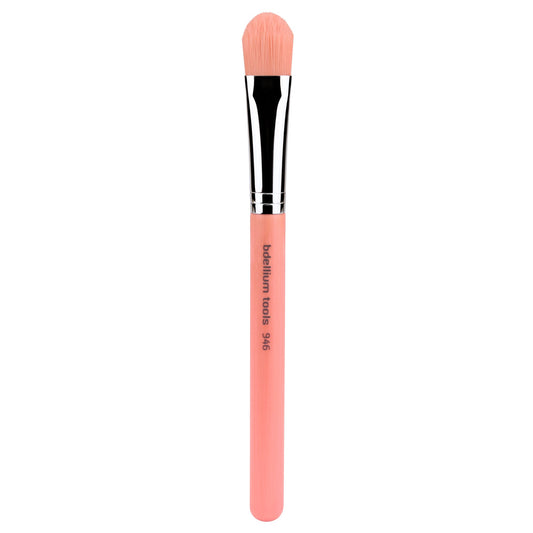 Bdellium Tools Professional Makeup Brush - Pink Bambu Series 946 Firm Foundation - With Soft Synthetic Fibers, For Blending & Contouring (Pink, 1pc)
