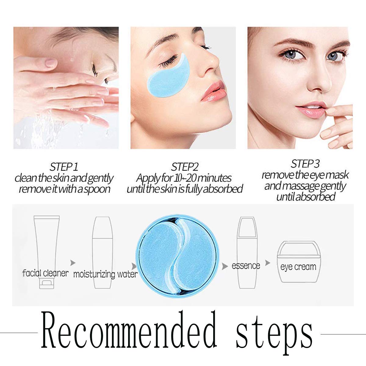 RABIOTA Under Eye Patches,30 pairs Hyaluronic Acid Anti-Aging Under Eye Mask, Collagen Under Eye Gel Pads for Dark Circles, Wrinkles, Fine Line Beauty & Personal Care RABIOTA