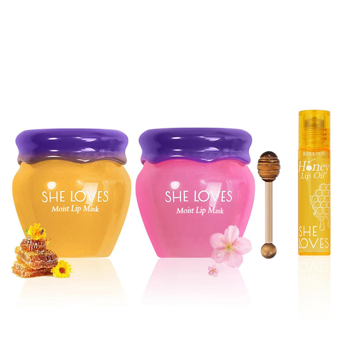 2PCS Lip Mask Overnight, Honey&Sakura Day and Night Repair Sleeping Lip Balm, Fade Lip Lines Bee Balm, Hydrating &Prevention Dry and Crack Lip Scrubs Beauty & Personal Care SHE LOVES