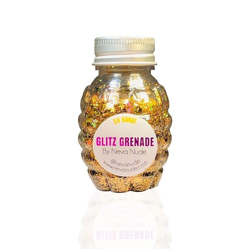Neva Nude Face and Body Glitter Keychain - Chunky Glitter in Aloe for Festivals, Raves, and More | Cosmetic Grade | Super Sparkly (24 Karat Gold Beauty & Personal Care Neva Nude