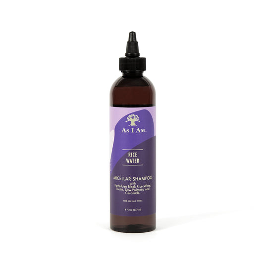 As I Am Rice Water Shampoo 8 oz - with Forbidden Black Rice, Saw Palmetto, Biotin - Gentle Cleanser - Moisturizing - Vegan & Cruelty Free - Sulfate Beauty & Personal Care As I Am