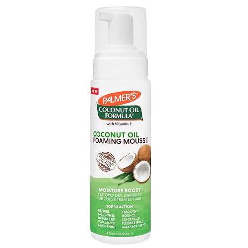 Palmer's Coconut Oil Formula Foaming Hair Mousse with Vitamin E (7.1 Fl Oz), Moisture Boost Styling Mousse for Curly, Wavy or Straight Hair, Defines Beauty & Personal Care Palmer's