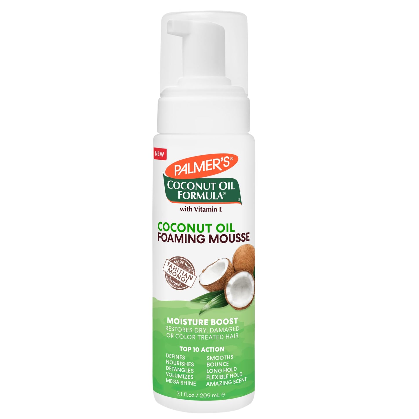 Palmer's Coconut Oil Formula Foaming Hair Mousse with Vitamin E (7.1 Fl Oz), Moisture Boost Styling Mousse for Curly, Wavy or Straight Hair, Defines Beauty & Personal Care Palmer's