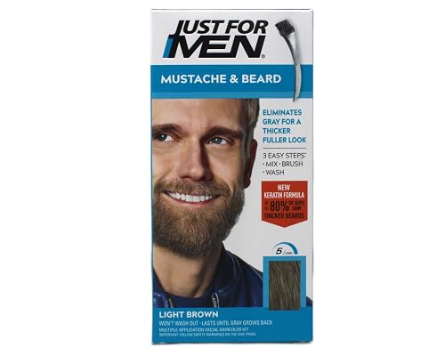 Just for Men Brush-In Color Gel, Mustache & Beard M-25 Light Each, Brown Beauty & Personal Care Just for Men