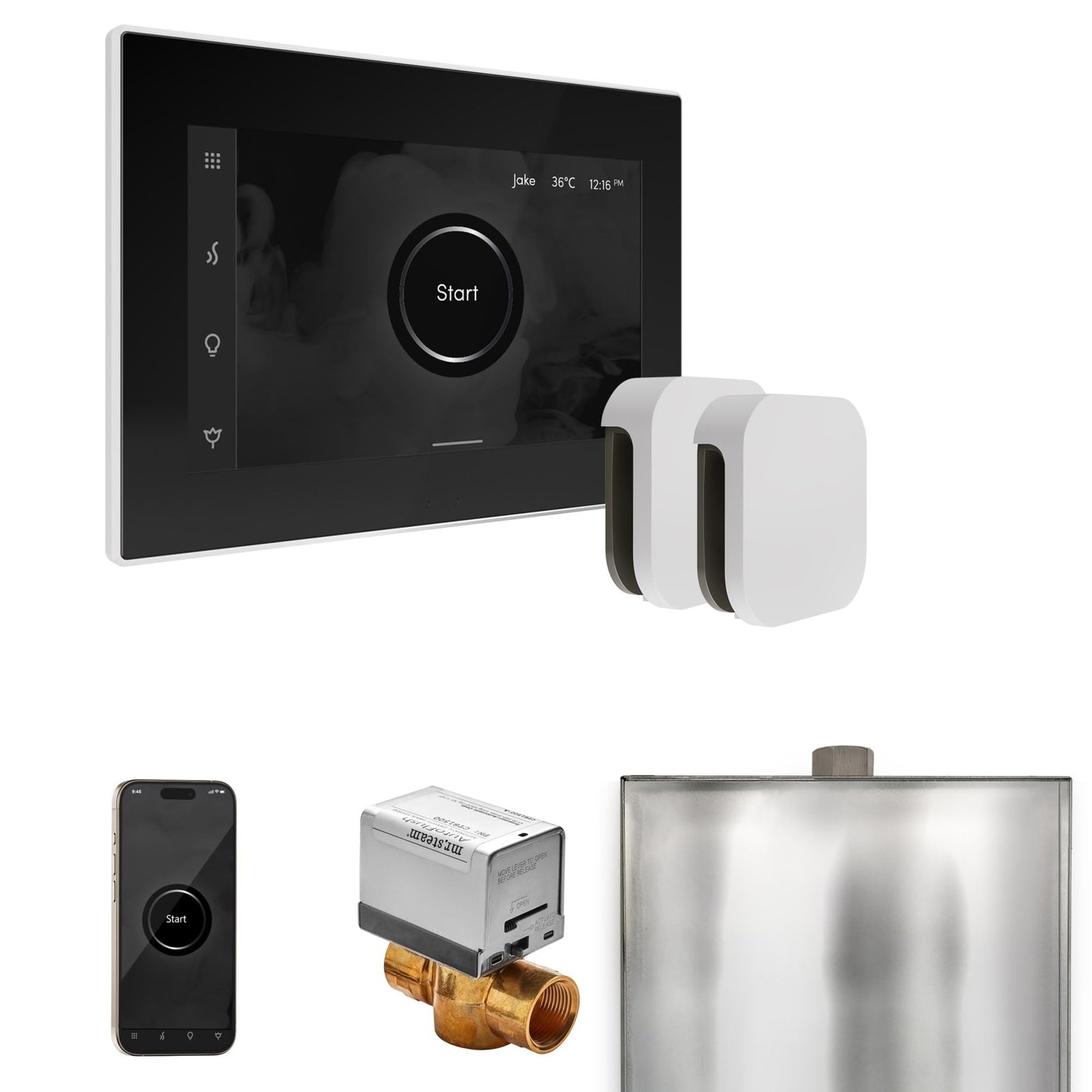 Mr Steam XButler Max Steam Shower Ctrl Pkg w/iSteamX Control and Steamhead in Black White Beauty and Personal Care Mr. Steam