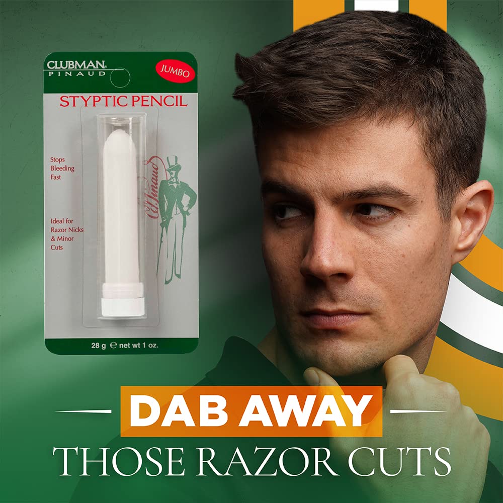 Clubman Jumbo Styptic Pencil, Treat and Seal Shaving Cuts Instantly, Anti-hemorrhaging Stick, First Aid Device, White, 1 oz Beauty and Personal Care Clubman
