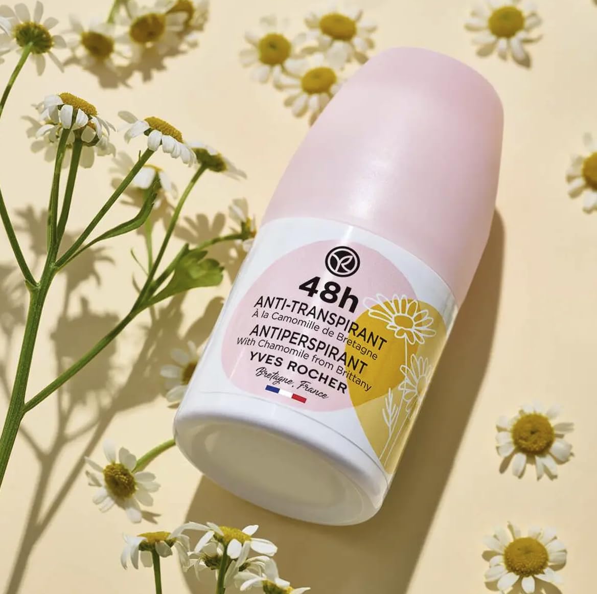 Yves Rocher 48H Antiperspirant Chamomile from Brittany - Long-Lasting Freshness, No White Marks, Gentle on Skin - 50ml / 1.7flOz Beauty and Personal Care Yves Rocher