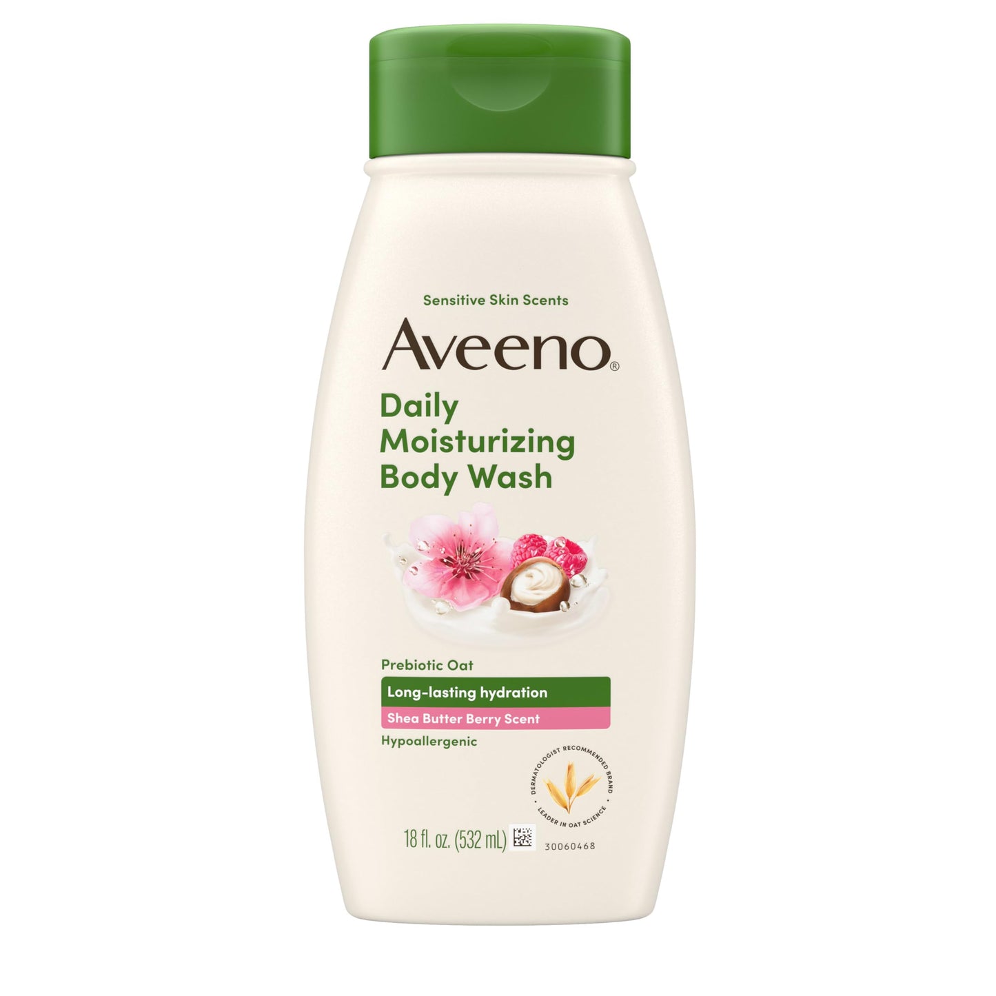 Aveeno Daily Moisturizing Body Wash with A Shea Butter Berry Scent & Soothing Prebiotic Oat, Provides Long-Lasting Hydration for Sensitive Skin Beauty & Personal Care Aveeno