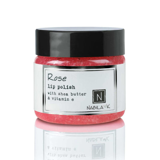 Nabila K Rose Lip Polish for Women & Men - Natural Sugar Exfoliator with Organic Rose Extract, Honey & Vitamin E, Hydrating, Cruelty-Free, Made in USA Beauty and Personal Care Nabila K