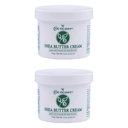 COCOCARE Shea Butter Cream, 4oz Jar - Super Rich Formula, Lightly Scented Body Moisturizer with Coconut Oil - Fast Absorbing Non-Greasy Care for Body Beauty & Personal Care COCOCARE