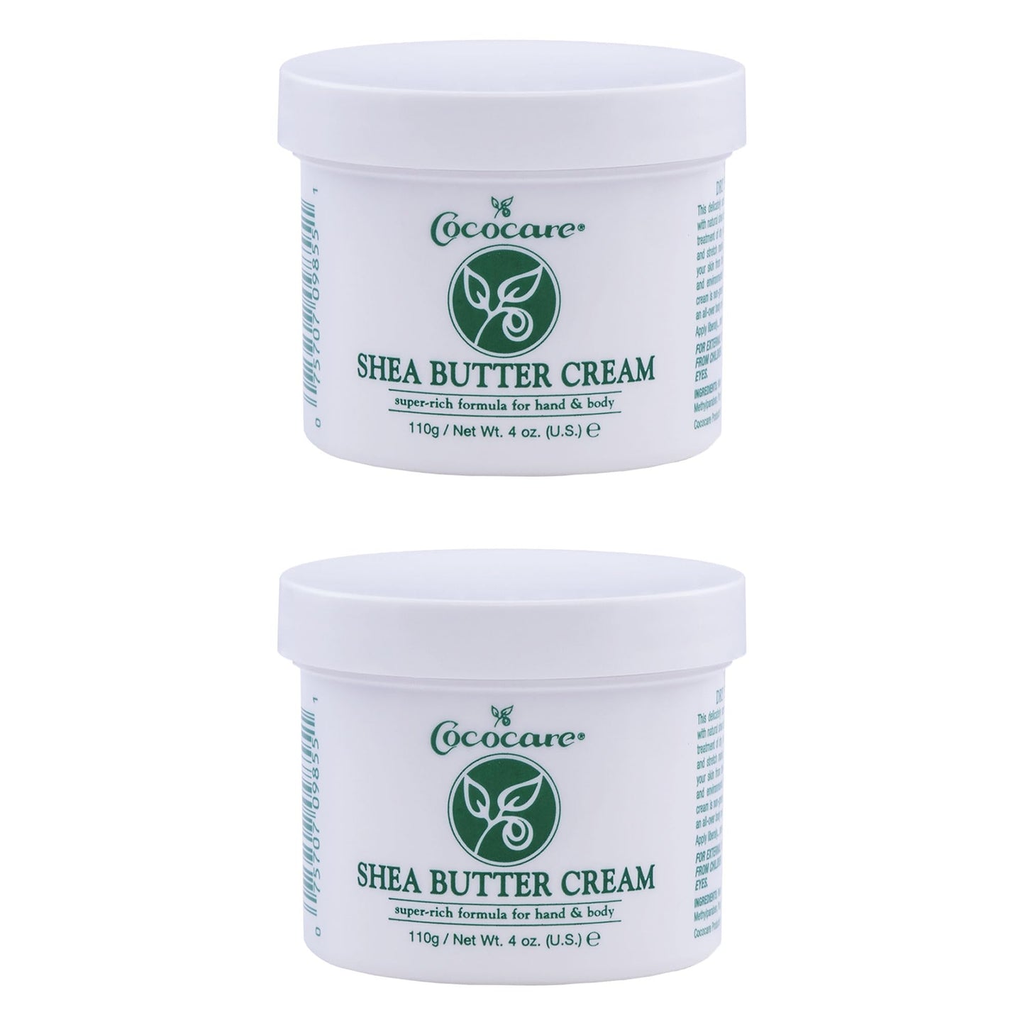 COCOCARE Shea Butter Cream, 4oz Jar - Super Rich Formula, Lightly Scented Body Moisturizer with Coconut Oil - Fast Absorbing Non-Greasy Care for Body Beauty & Personal Care COCOCARE
