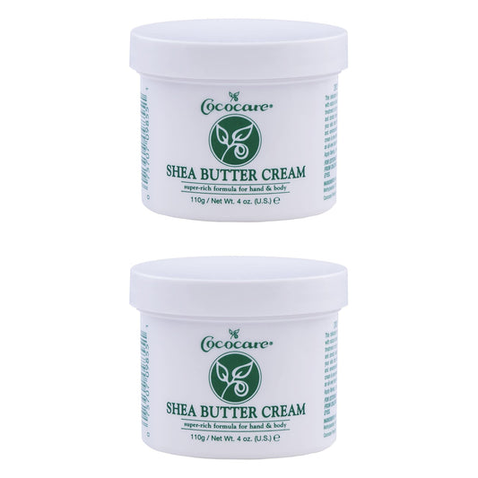 COCOCARE Shea Butter Cream, 4oz Jar - Super Rich Formula, Lightly Scented Body Moisturizer with Coconut Oil - Fast Absorbing Non-Greasy Care for Body Beauty & Personal Care COCOCARE