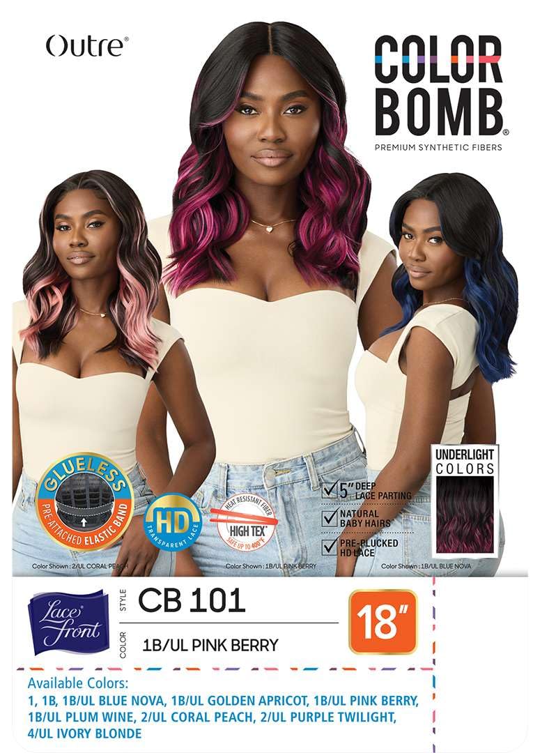 Outre Lace Front Wig - Color Bomb - CB 101 (1B/UL GOLDEN APRICOT)