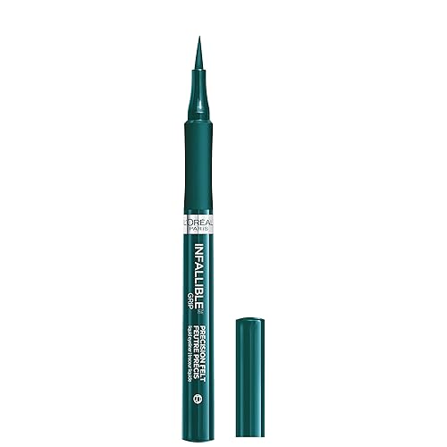 L'Oreal Paris Cosmetics Makeup Infallible Grip Precision Felt Eyeliner, Smudge Resistant, Long Lasting Waterproof Eyeliner, Green, Green, 0.03 fl oz Beauty & Personal Care L'Oreal Paris