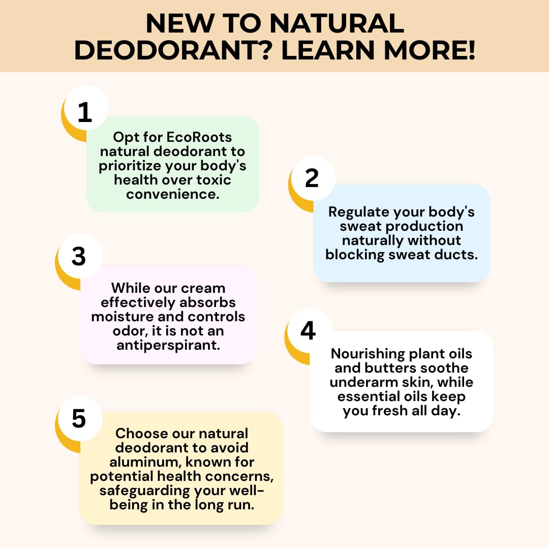 ECO ROOTS Natural Deodorant for Women & Men | Organic Deodorant Cream Non Aluminum | Baking Soda Free Healthy Deoderant for Body & Private Parts | All Beauty and Personal Care ECO ROOTS