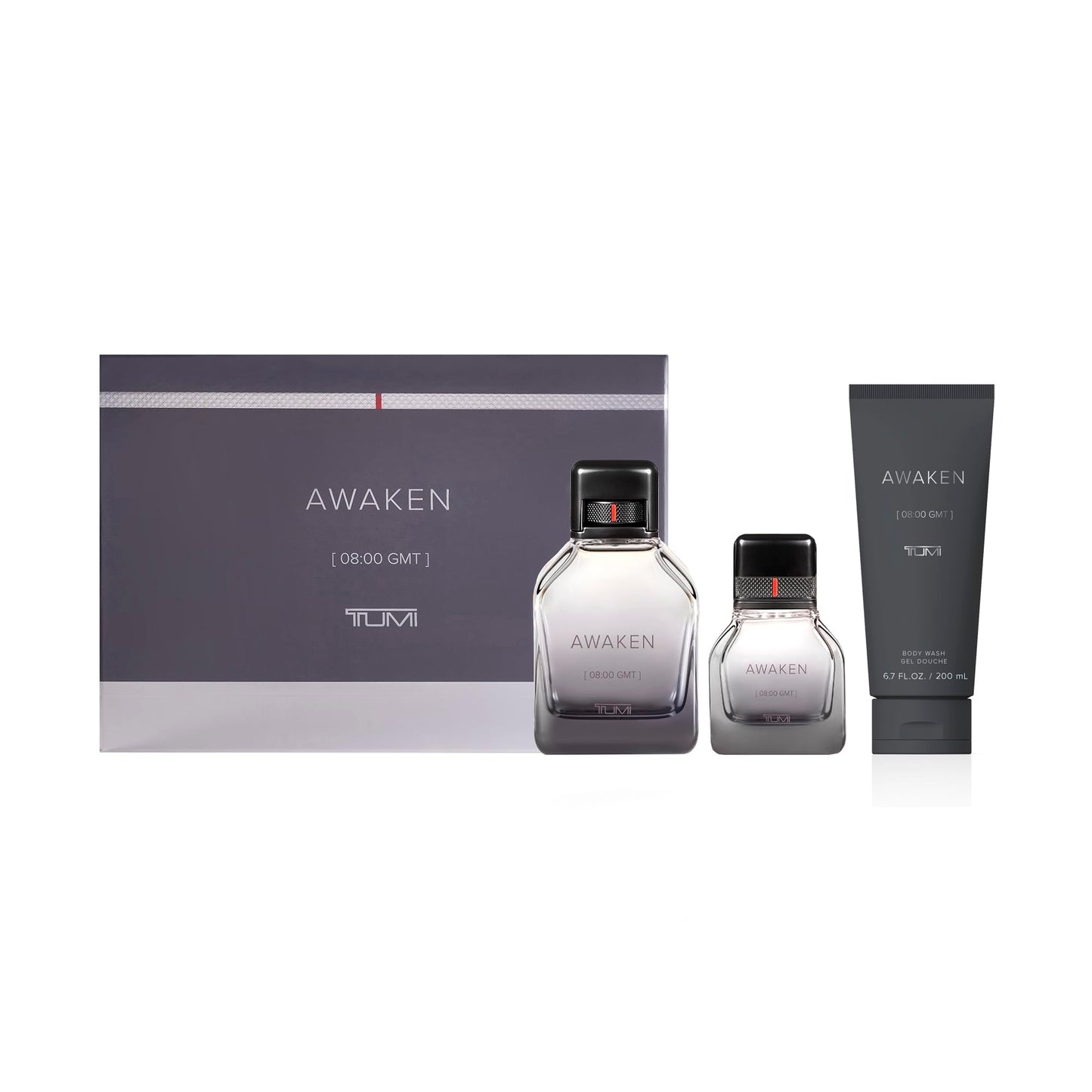 TUMI AWAKEN [08:00 GMT] Gift Set - Refreshing Cologne & Body Wash for Men - 3.4 oz & 1.0 oz Eau de Parfum, 6.7 oz Body Wash Beauty & Personal Care TUMI