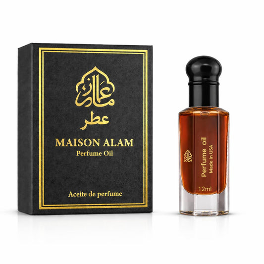 AJO MERCHANDISE Maison Alam Musk Amber Intense Perfume Oil for Men, Long Lasting Unisex Fragrance, Smooth & Warm Scent, Travel Friendly Roll-On 12ml Beauty & Personal Care AJO MERCHANDISE