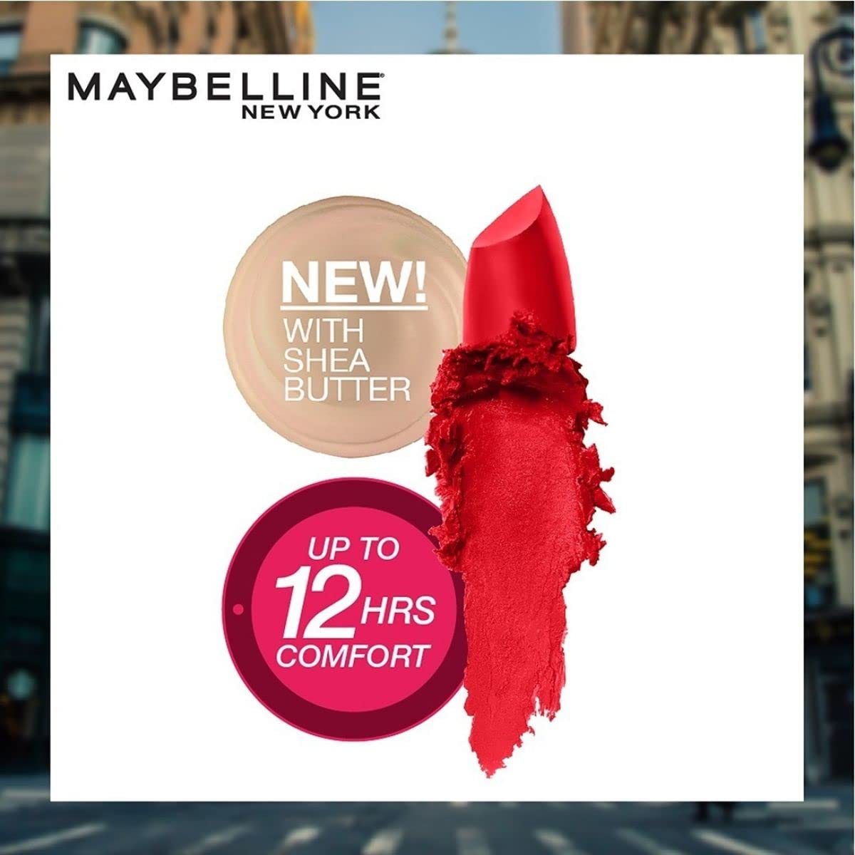 Maybelline Color Sensational Lipstick, Lip Makeup, Matte Finish, Hydrating Lipstick, Nude, Pink, Red, Plum Lip Color, Siren In Scarlet, 0.15 oz Beauty & Personal Care MAYBELLINE