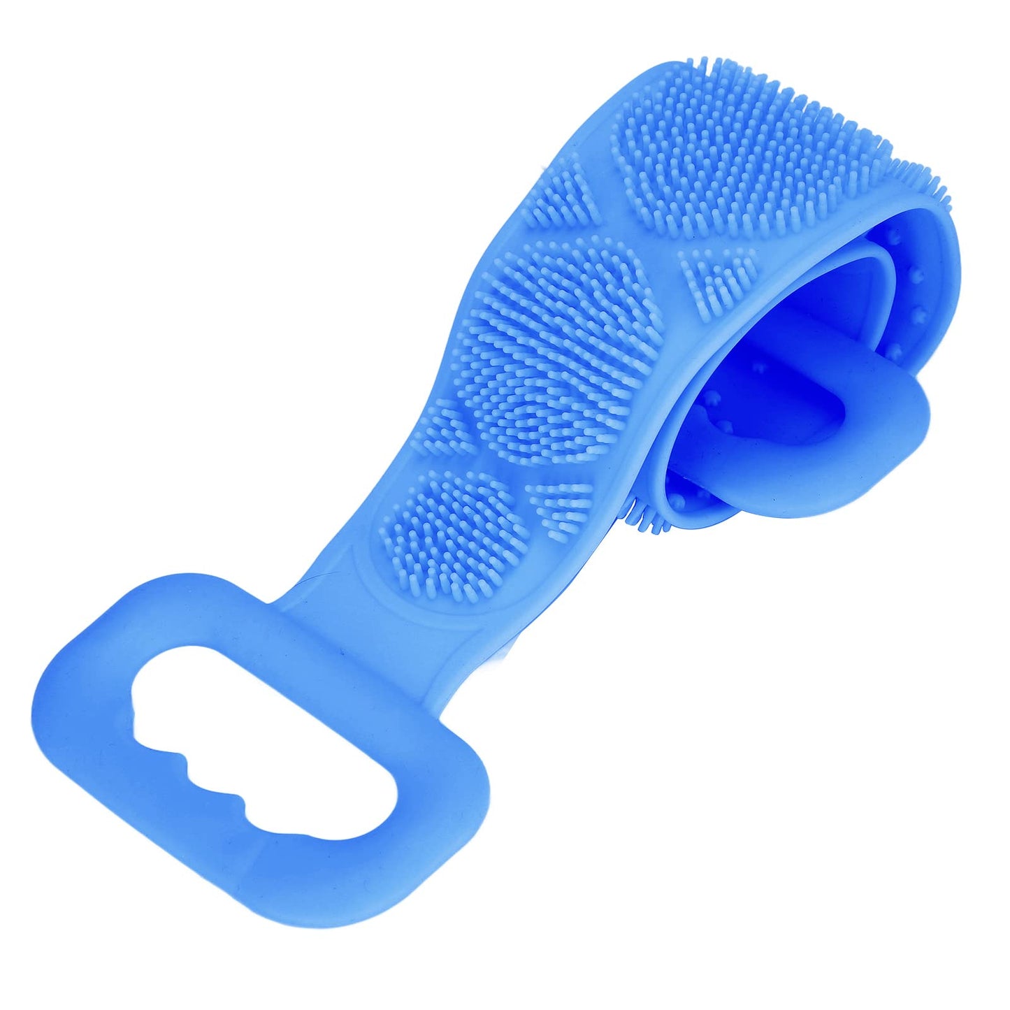 Silicone Bath Body Brush with Strong Tensile Strength - Hangable Back Cleaning Bath Strap - Blue DoubleSided Back Scrubber for Shower & Body Wash Beauty and Personal Care ACOGEDO