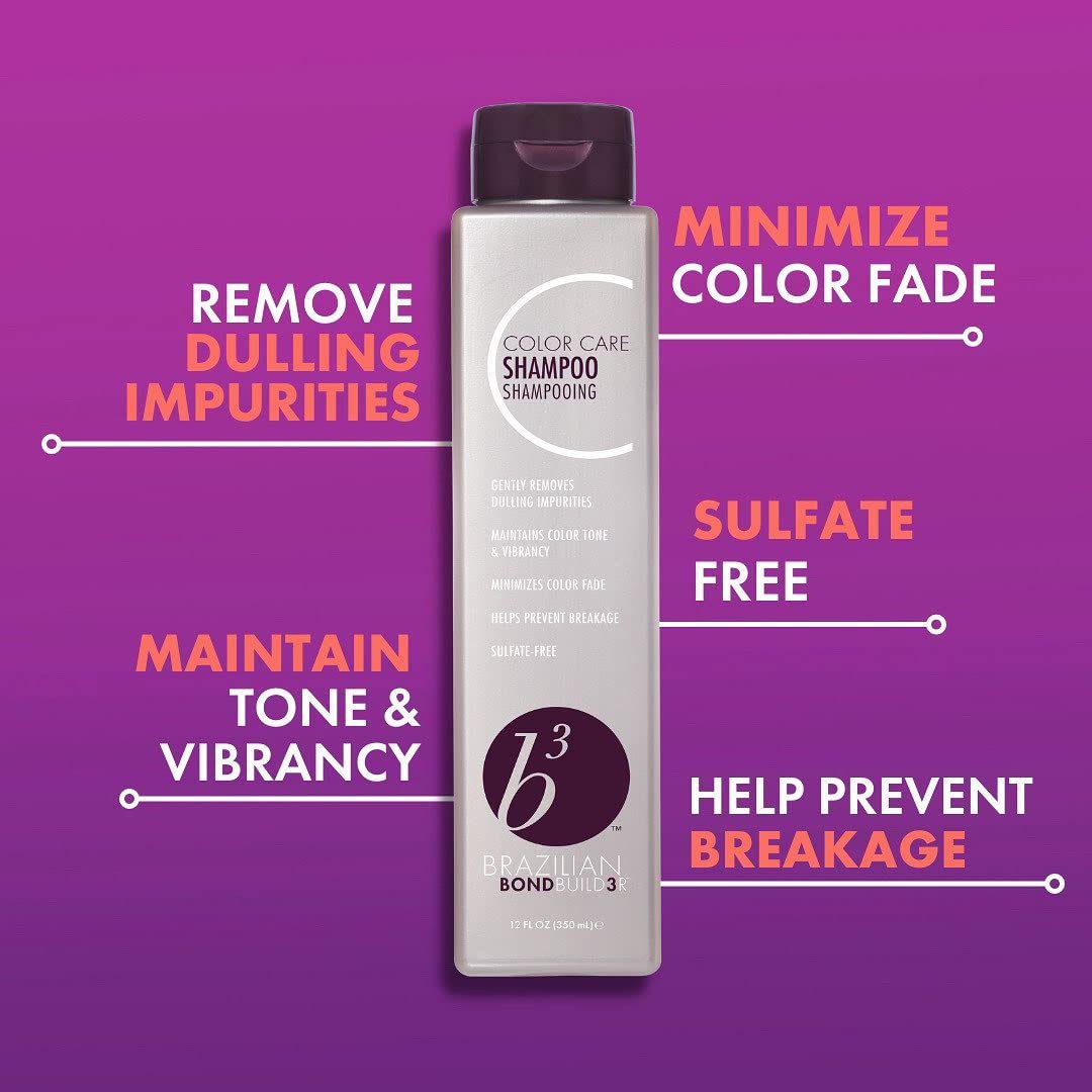 B3 BRAZILIAN BONDBUILDER Color Care Shampoo & Conditioner with Ionic Colour Lock Set Purifies, Hydrates, Detangles & Protects Color Treated Hair Beauty & Personal Care B3 BRAZILIAN BONDBUILDER