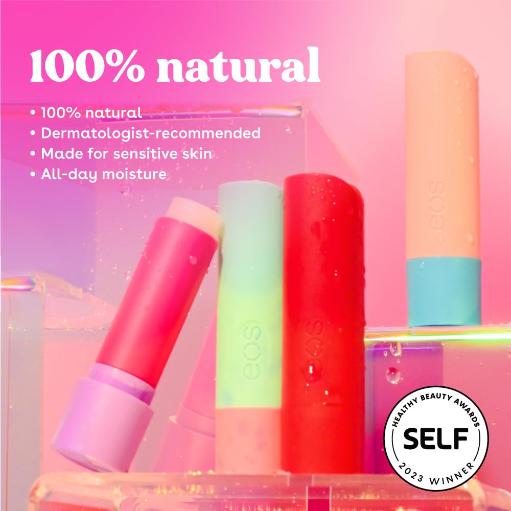 eos 100% Natural Variety Pack Lip Balm Sticks, Coconut Milk, Watermelon Frose, Pineapple Passionfruit, & Strawberry Peach, Lip Care, Pack of 4 Beauty and Personal Care eos