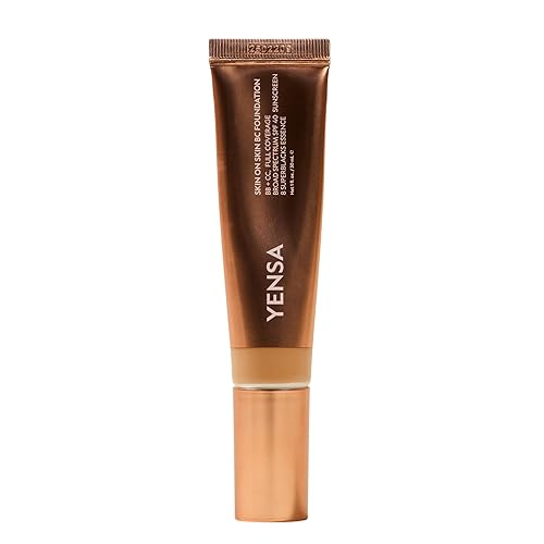 YENSA Skin on Skin BC Foundation Makeup - CC, BB Cream & Full Coverage Foundation-In-One - Buildable, Radiant Finish with SPF 40, Hyaluronic Acid Beauty & Personal Care YENSA