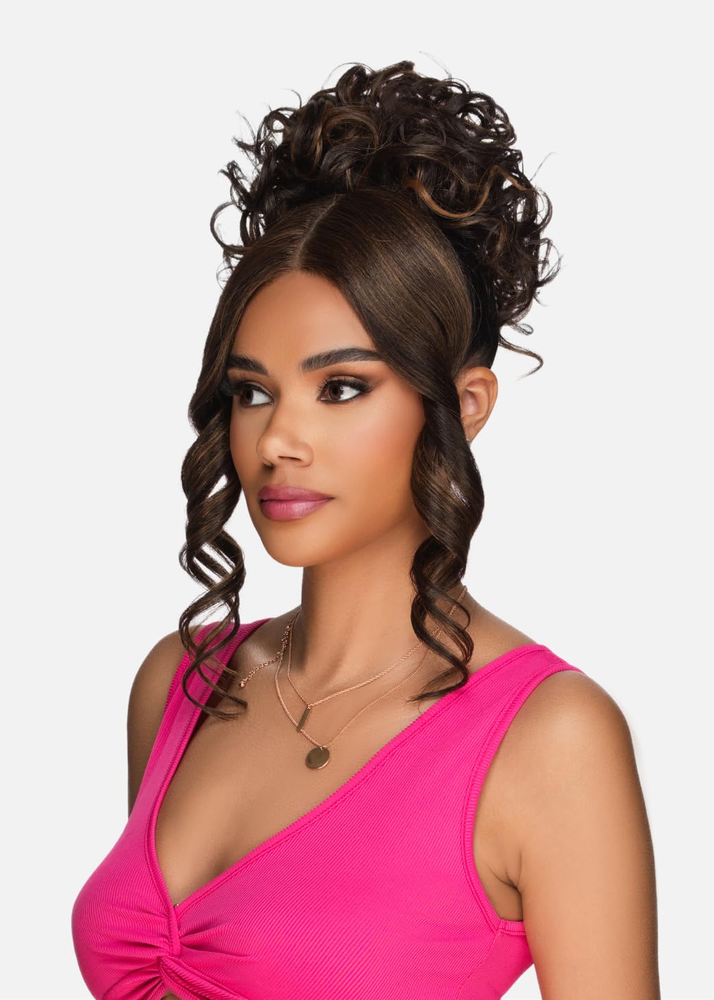 Vivica A. Fox Hair Collection LBPB-VIOLET, Bang & Bun, Quick and Easy Lace, Ponytail Bun and Lace Bangs (P4/30/33)