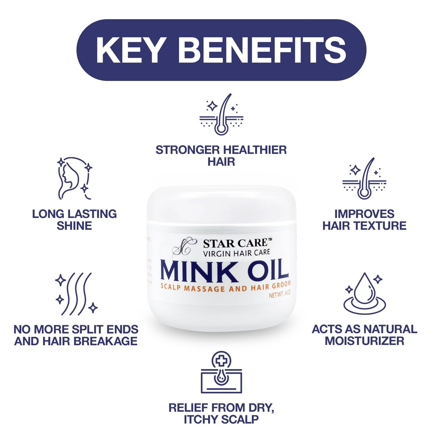 STAR CARE Virgin Hair Care Mink Oil 4oz Beauty & Personal Care STAR CARE