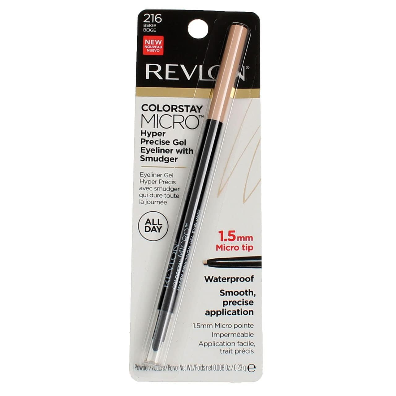 REVLON Colorstay Micro hyper Precision Gel Eyeliner, Waterproof, Long wearing, 0.009 oz, beige Beauty & Personal Care REVLON