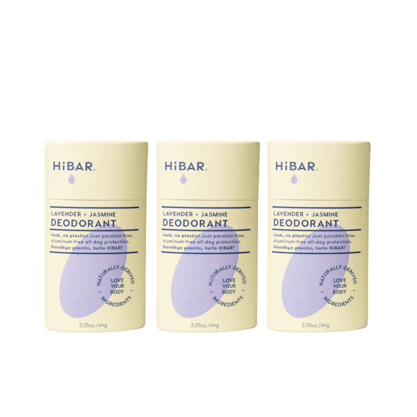 HiBAR - Lavender & Jasmine Plastic Free Deodorant - Natural Deodorant - All-Day Protection - With Sunflower Seed Wax, Rice Bran & Shea Butter Beauty and Personal Care HIBAR
