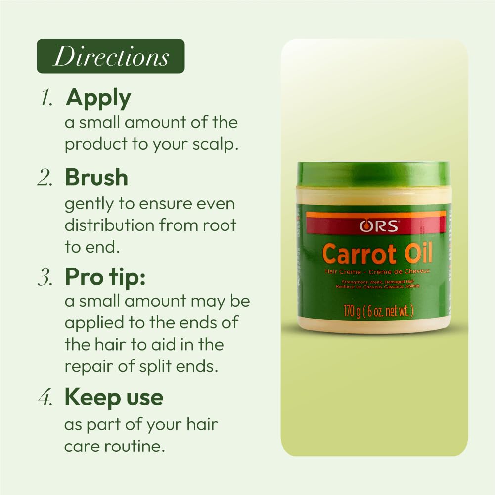 ORS Carrot Oil Hair Cream for Weak & Damage Hair 6 Ounces Beauty & Personal Care ORS