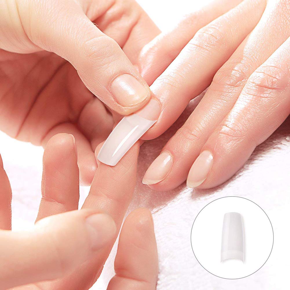 Beuniar Acrylic Nail Tips Clear 500Pcs French Artificial False Tip for Manicure Nails Art Salons & Home DIY Beauty & Personal Care Beuniar
