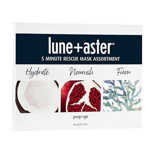 Lune+Aster 5 Minute Rescue Mask Assortment Trio | 3 Sheet Mask Set - Hydrate, Firm, And Nourish Beauty & Personal Care Lune+Aster