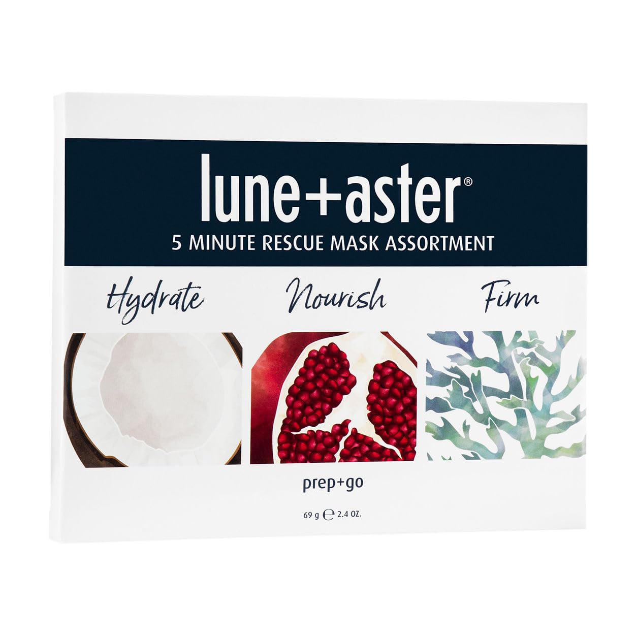 Lune+Aster 5 Minute Rescue Mask Assortment Trio | 3 Sheet Mask Set - Hydrate, Firm, And Nourish Beauty & Personal Care Lune+Aster